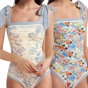 Floral and Botanical Reversible Bathing Suit Size Medium